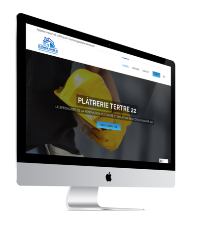 Ecran du site platrerie-tertre22.fr réalisé par l'agence Grain de Sell